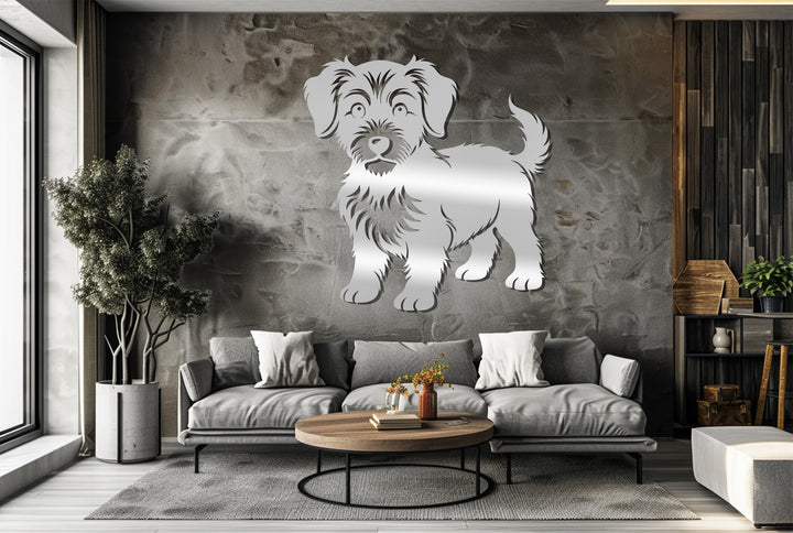 Black-metal dog silhouette décor for modern homes