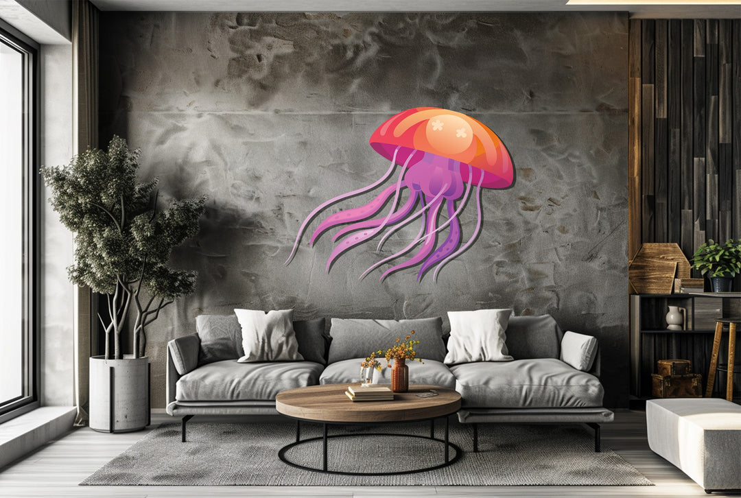 Vibrant Jellyfish Metal Wall Art – Colorful Ocean-Inspired Home Decor