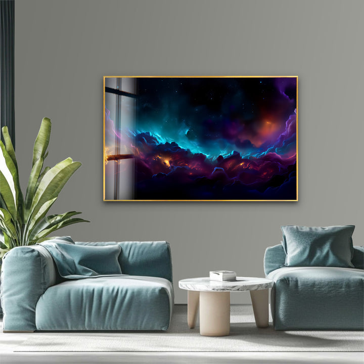 Portal to the Cosmos – Abstract Galaxy Dreamscape Glass Wall Art