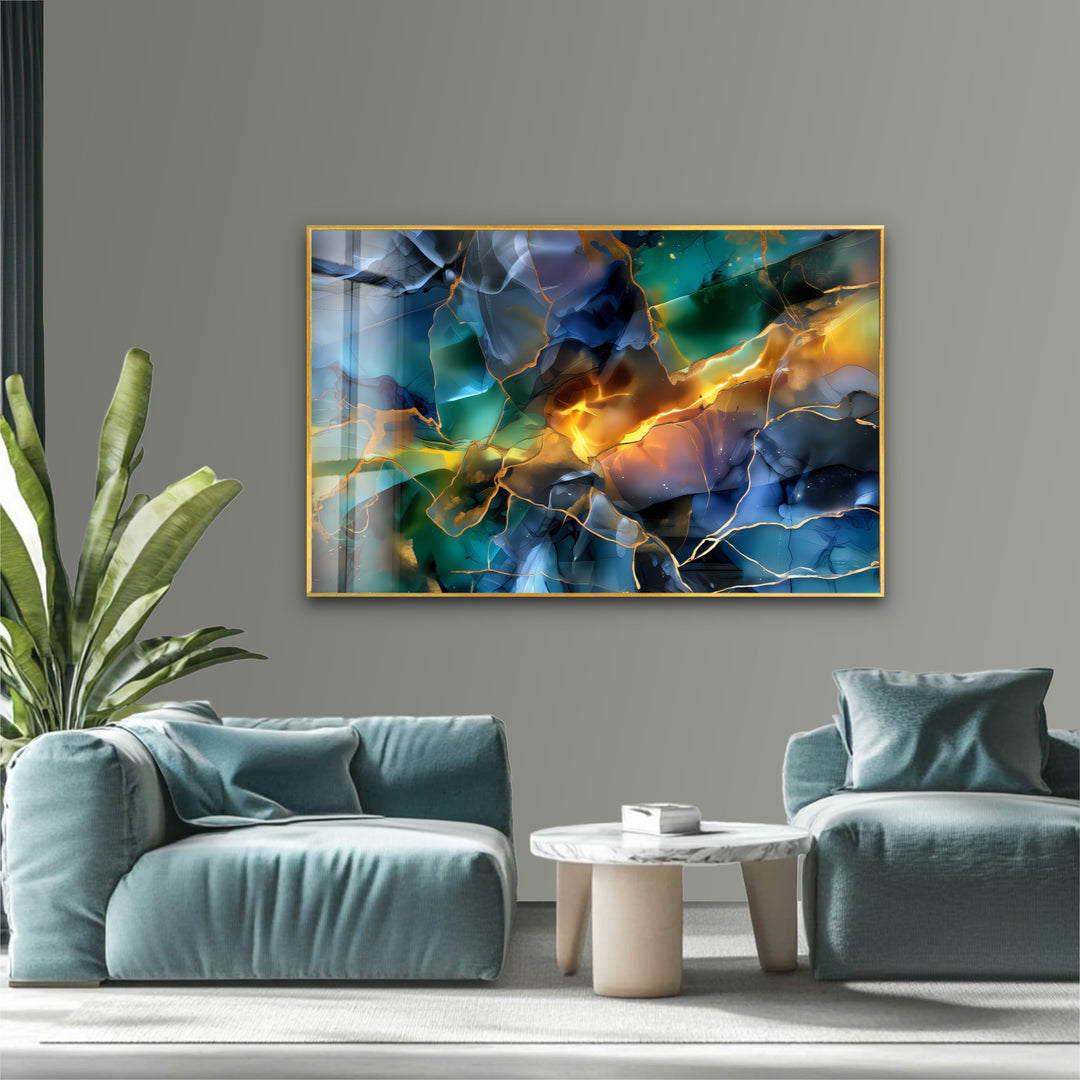 Fractured Light – Abstract Shattered Prism Glass Wall Art
