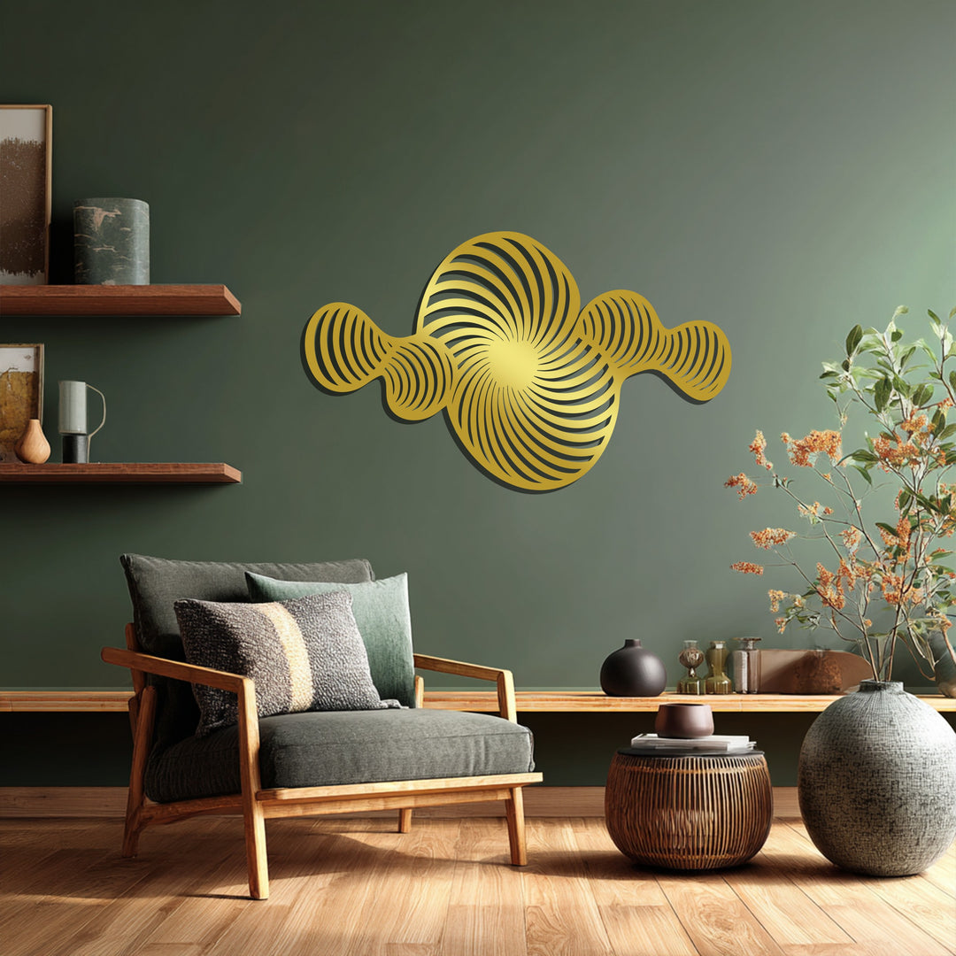 Abstract Spiral Metal Wall Art – Modern Black Geometric Decor