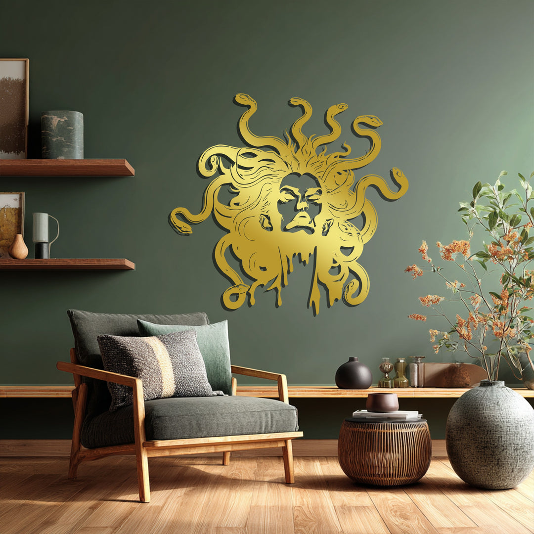 Medusa Metal Wall Art – Mythology Inspired Modern Home Decor