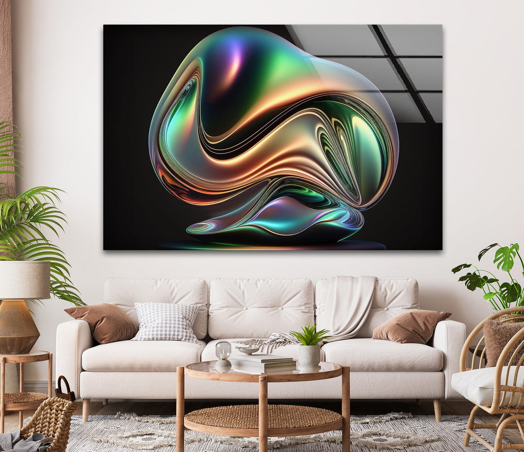 بريزمكور أورورا – منحوتة معدنية متقزحة الألوان اللوحات الزجاجية الجدارية