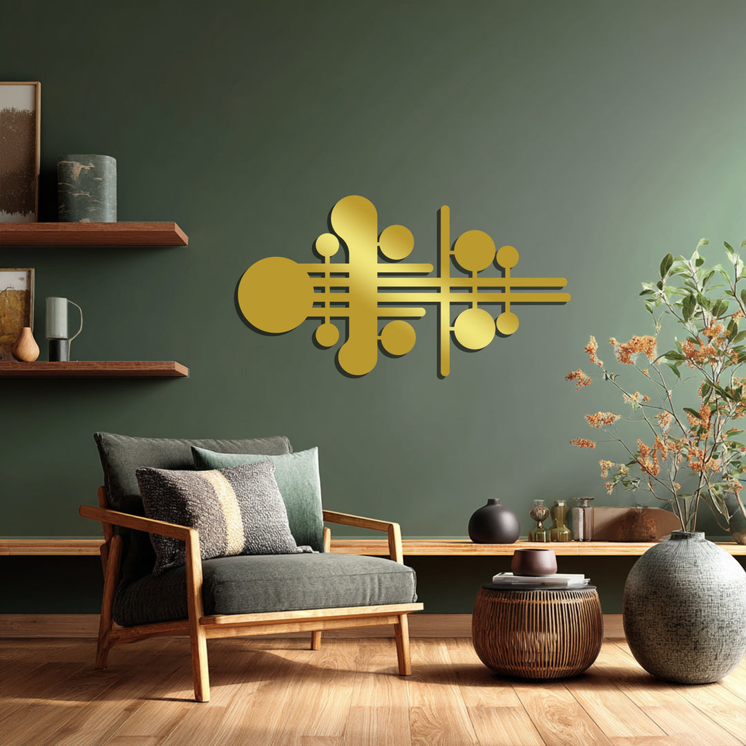 Geometric Harmony – Abstract Circles & Lines Metal Wall Art