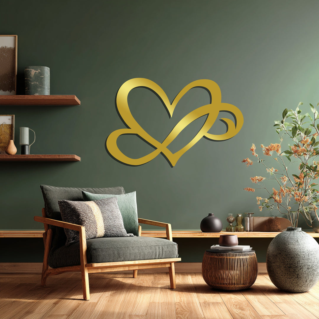 Intertwined Hearts – Modern Love Metal Wall Art