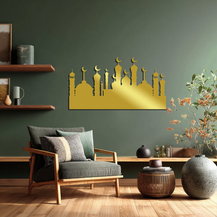 Black Islamic skyline wall decor