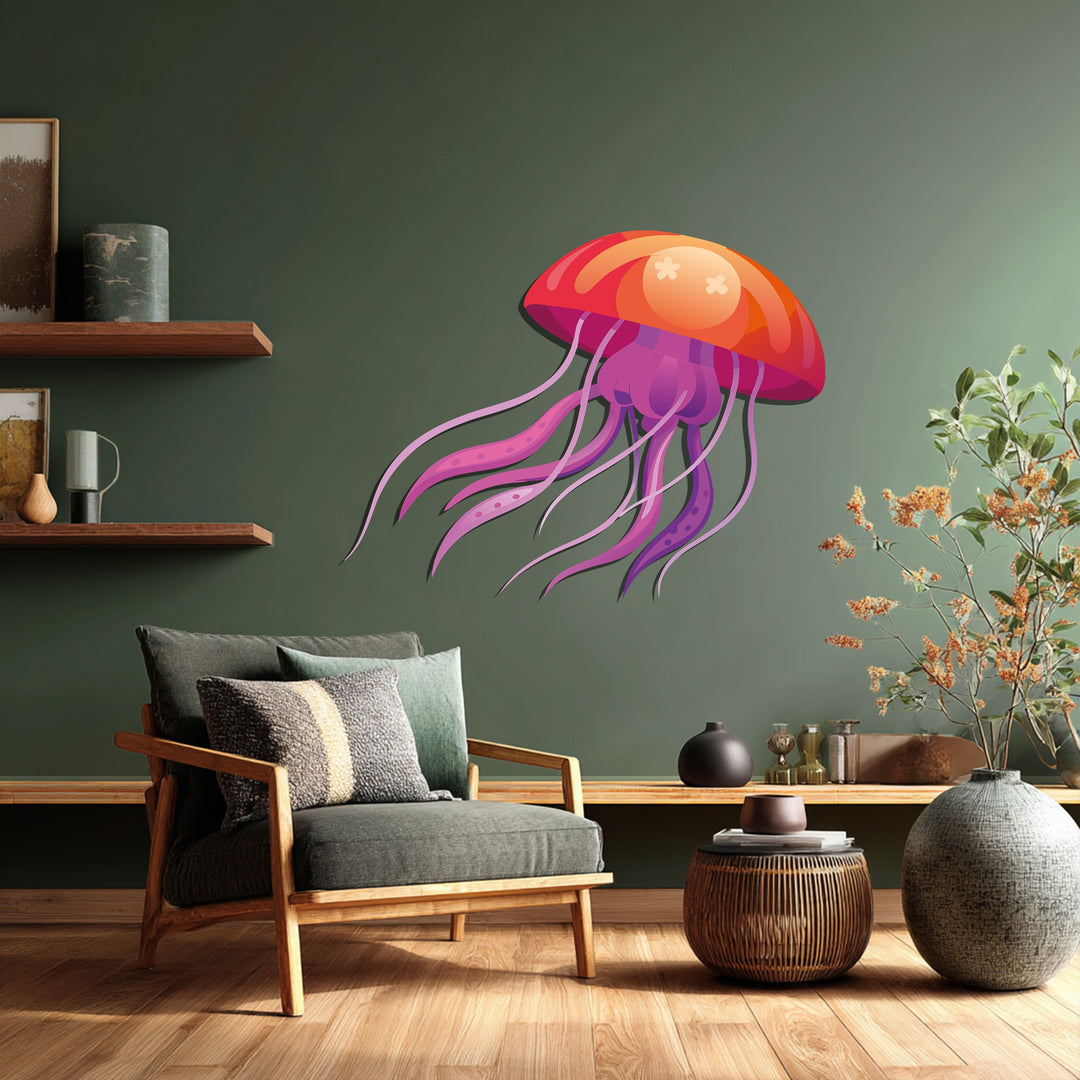 Vibrant Jellyfish Metal Wall Art – Colorful Ocean-Inspired Home Decor