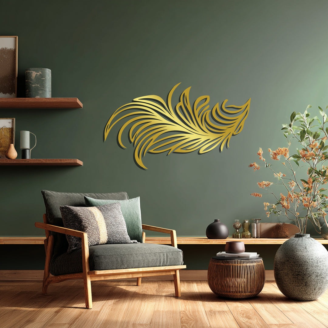 Flowing Feather Art – Abstract Metal Wall Art