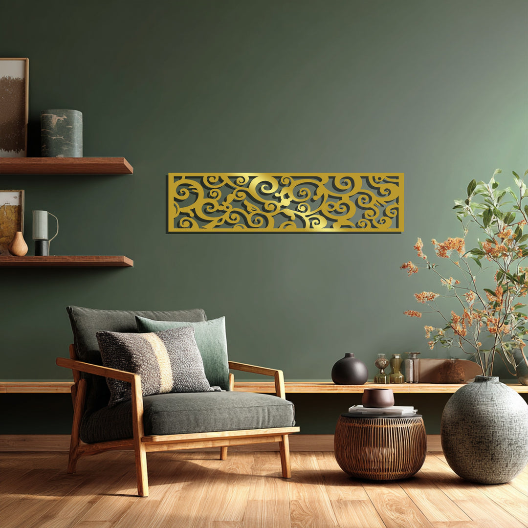 دوامة حرفية – زخارف حلزونية فن جداري معدني لوحة