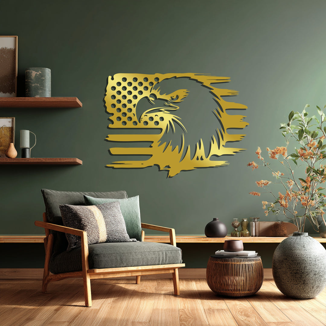 American Eagle Flag – Patriotic Metal Wall Art