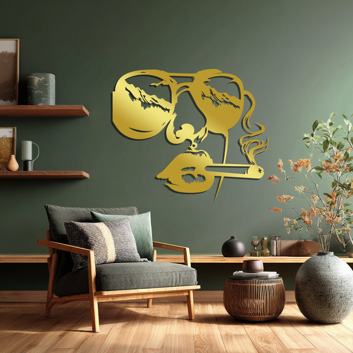 Artistic mountain reflection sunglasses wall art piece