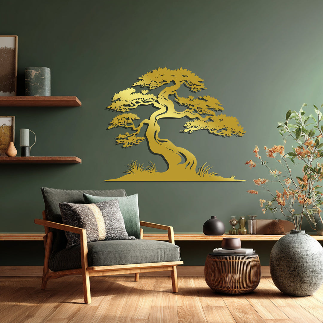 Zen Harmony Bonsai – Japanese Tree Metal Wall Art