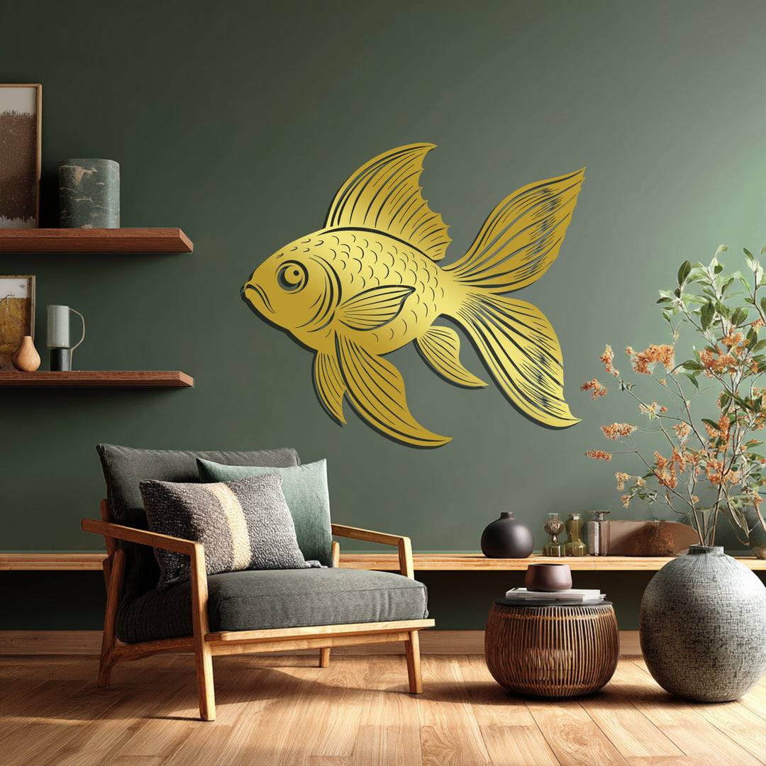 Elegant Fish Silhouette – Ocean Inspired Metal Wall Art