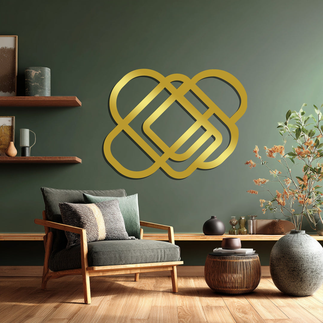 Interwoven Geometry – Minimalist Metal Wall Art
