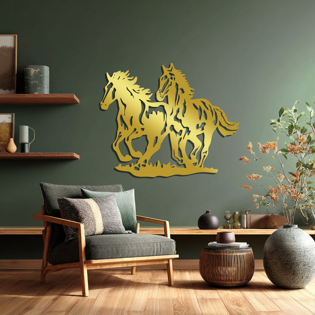 Galloping Freedom – Running Horses Metal Wall Art