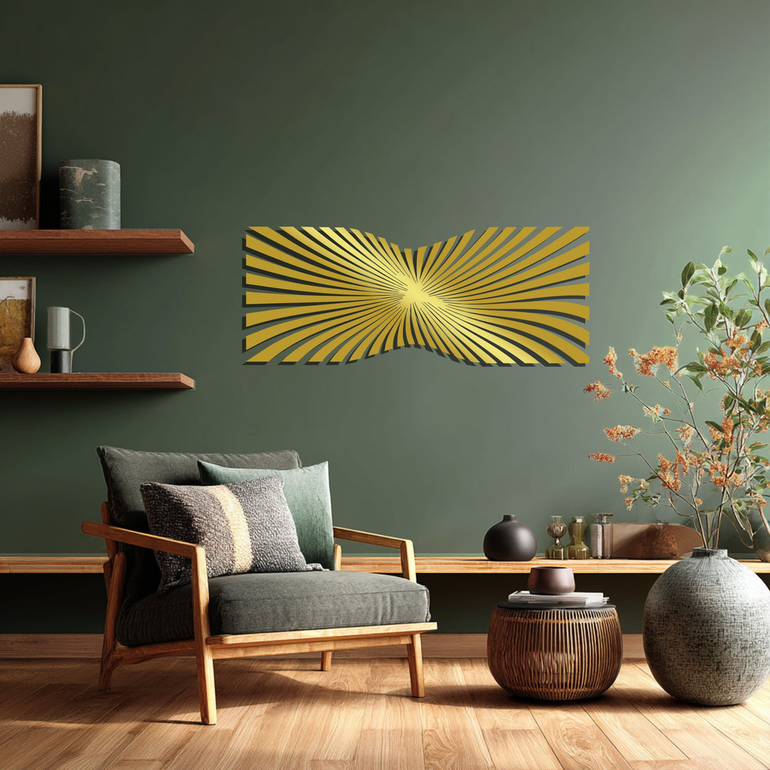 Optical Illusion Metal Wall Art – Modern Black Geometric Décor