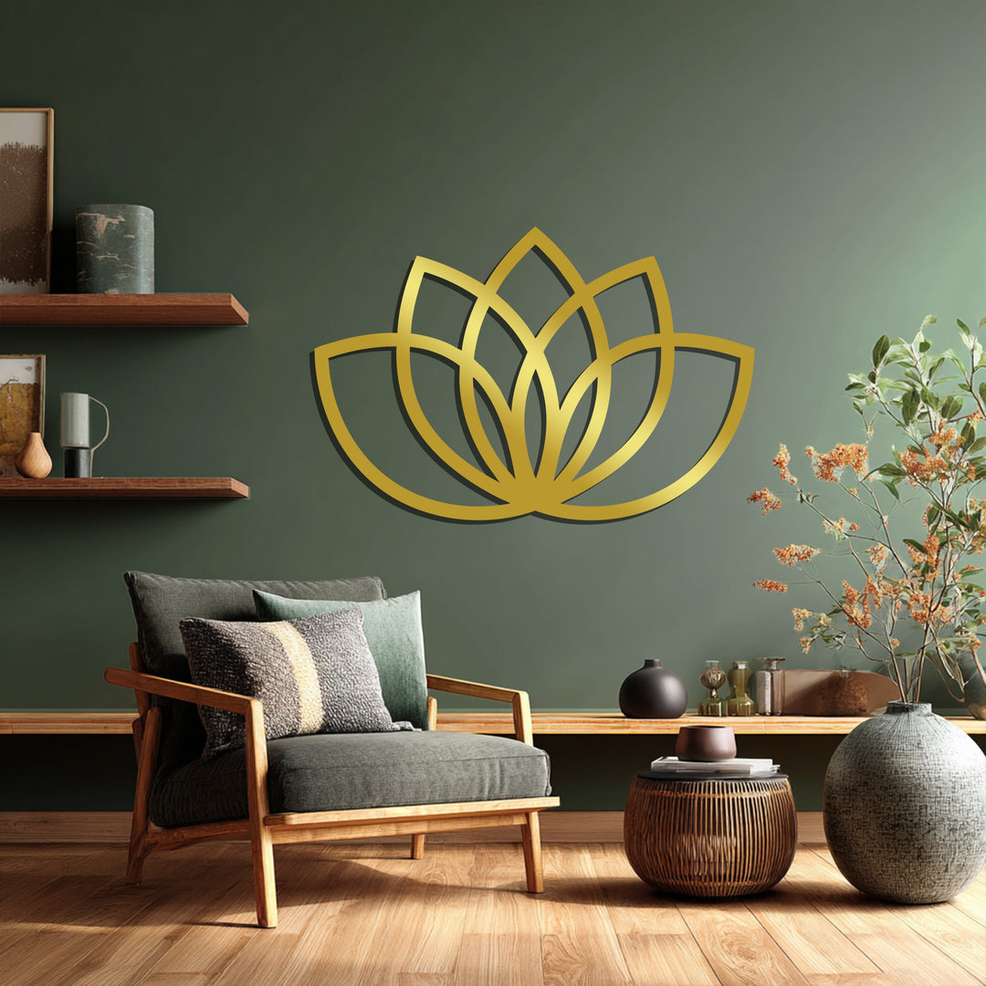 Serene Lotus – Minimalist Metal Wall Art