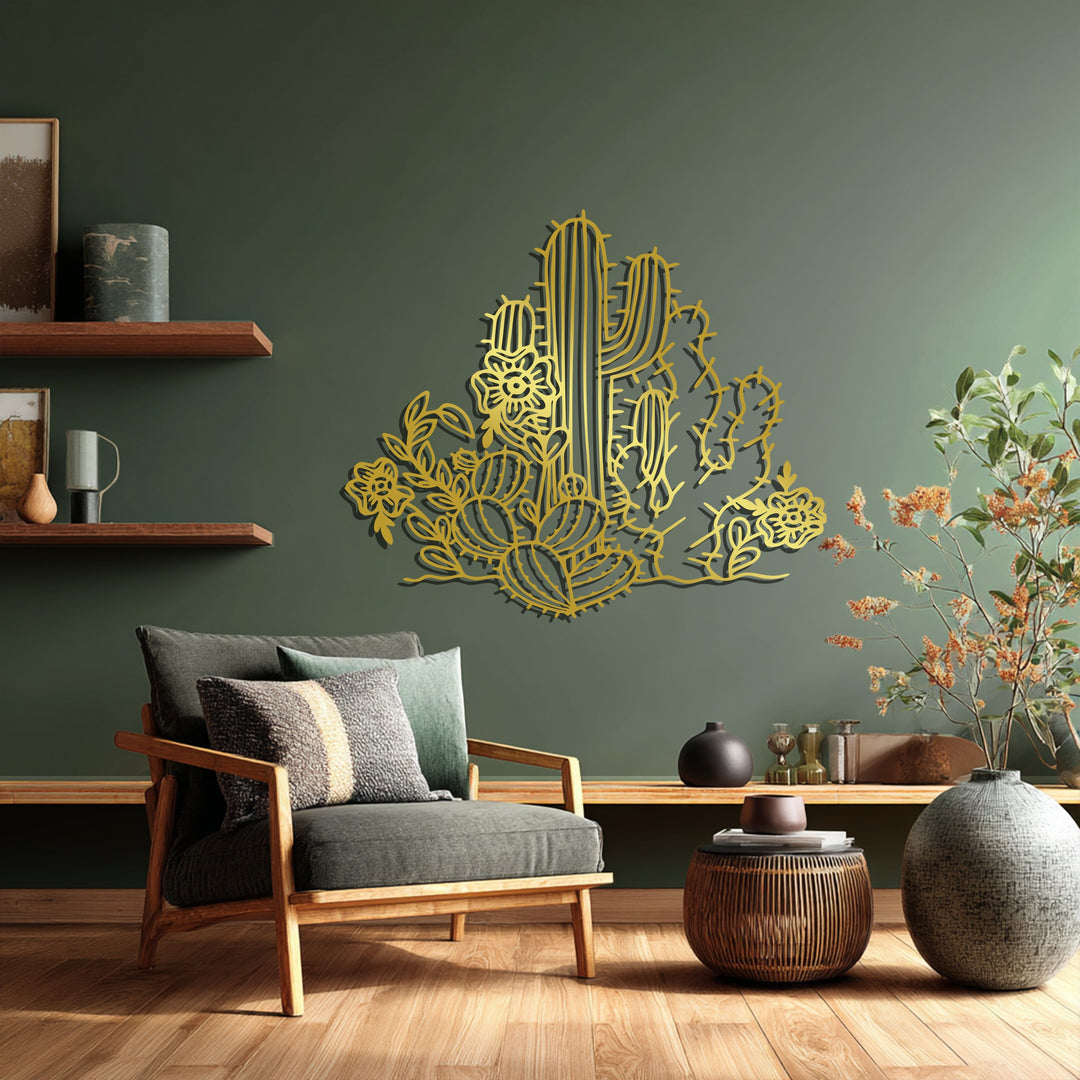 Desert Bloom – Cactus Garden Metal Wall Art