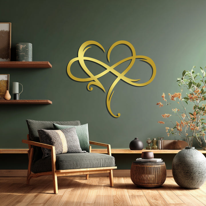 Black metal love symbol wall art