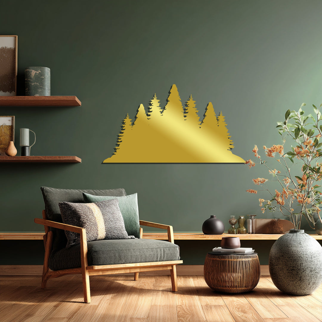 Nature-inspired pine forest design in black metal