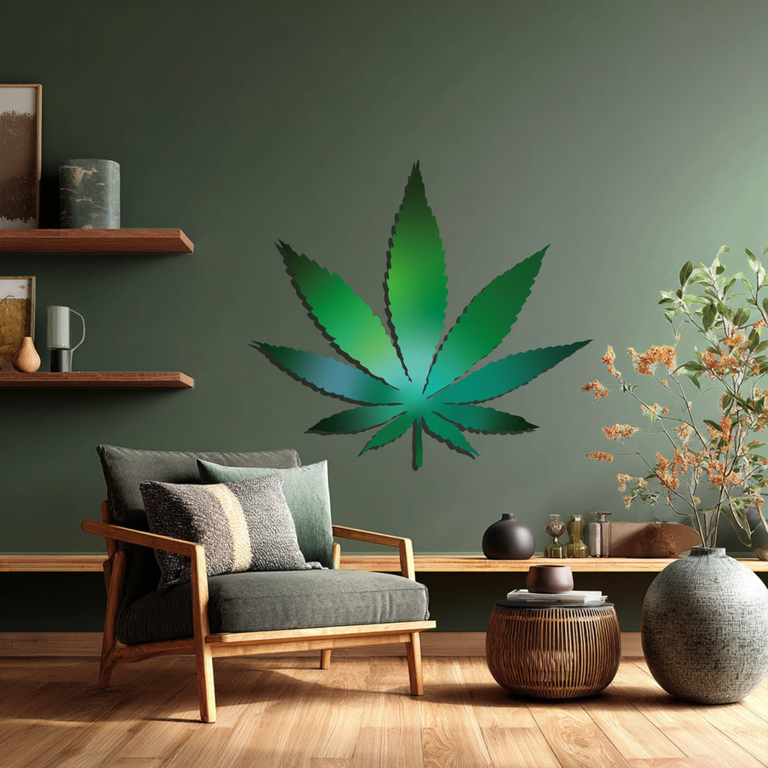 leaf silhouette metal wall decor