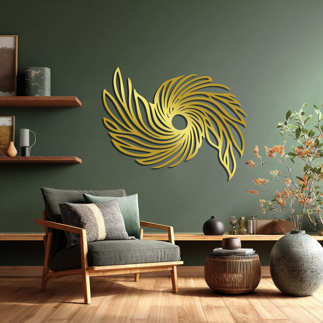 Abstract Sunburst Metal Wall Art – Modern Black Geometric Decor