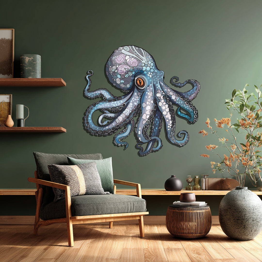 Ocean Octopus Metal Wall Art – Intricate Marine-Inspired Home Decor