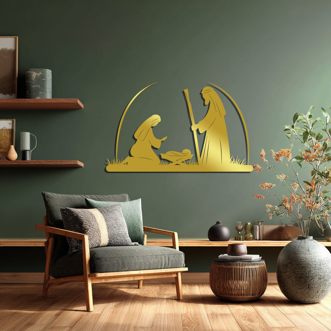 Nativity Scene – Holy Family Metal Wall Art