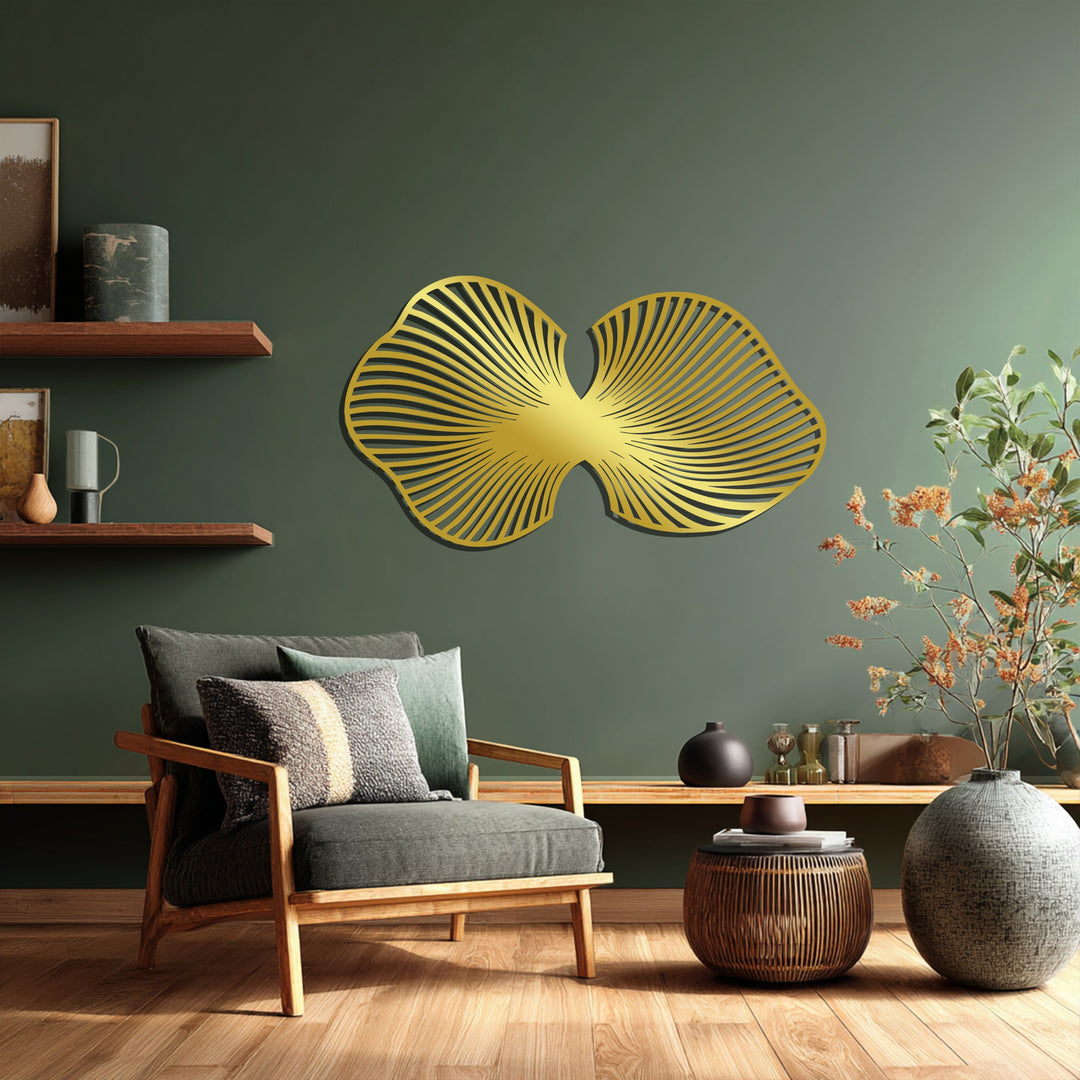 Black Abstract Wings Metal Wall Art – Modern Symmetry Décor