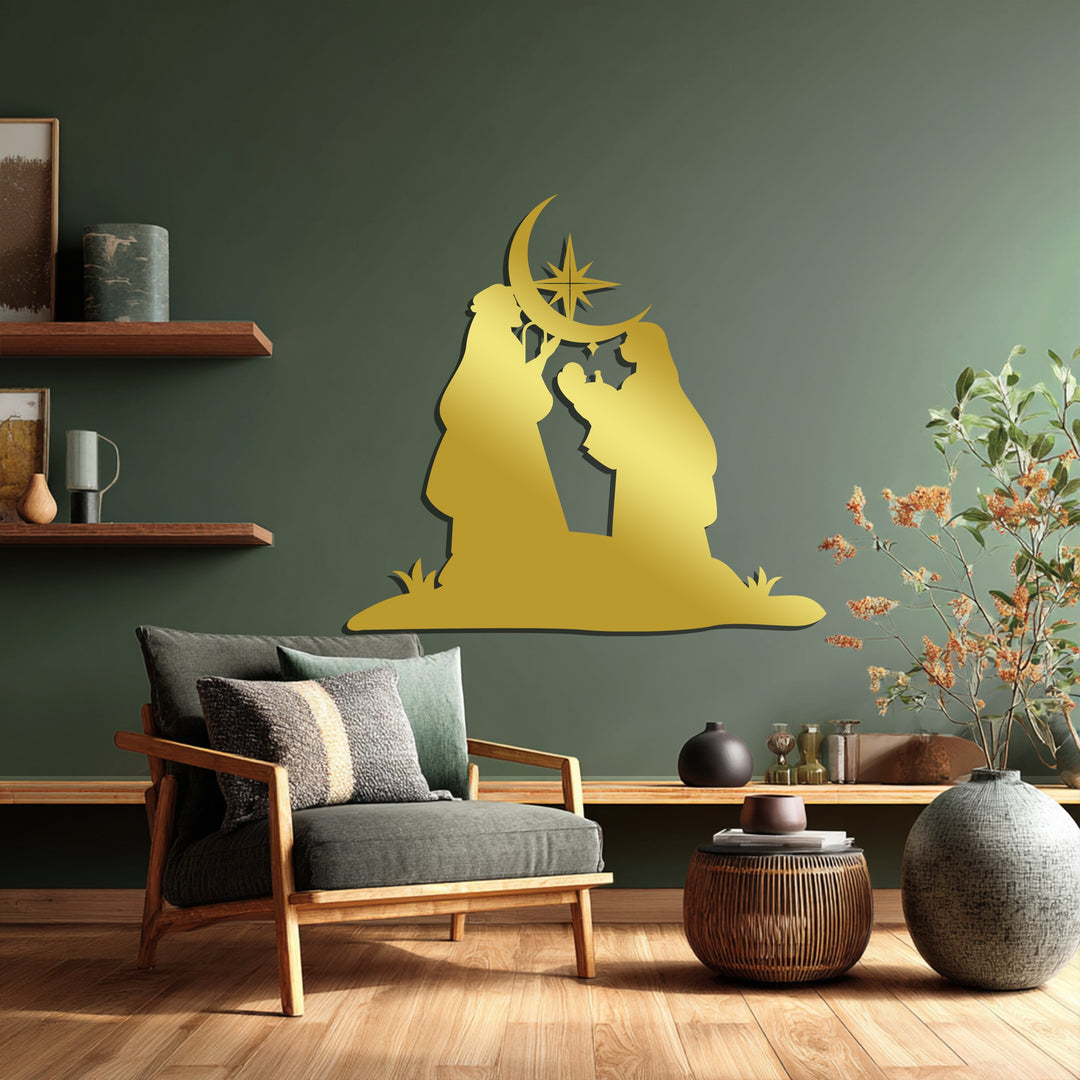 ترنيمة ليلة الميلاد - مشهد الميلاد فن جداري معدني