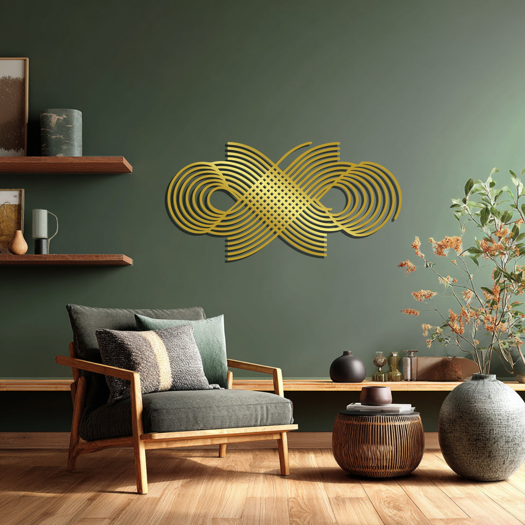Geometric Infinity Metal Wall Art – Modern Black Abstract Design