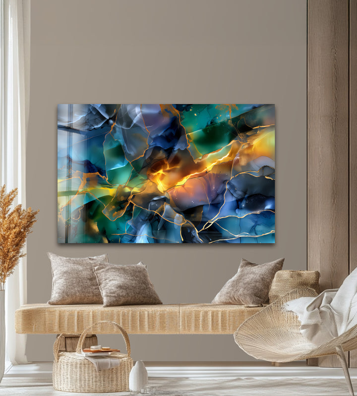 Fractured Light – Abstract Shattered Prism Glass Wall Art