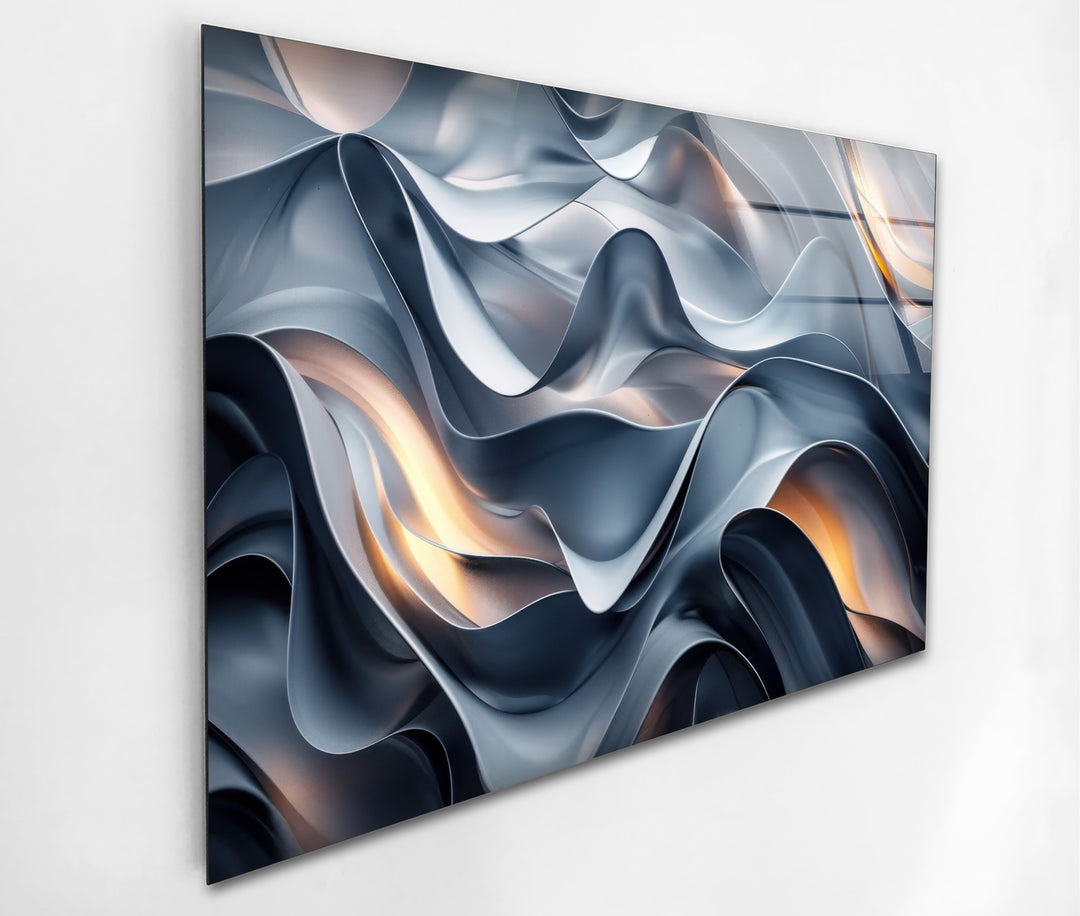 موجات إمبر من إيروفلوينت - تدفق معدني منحوت اللوحات الزجاجية الجدارية