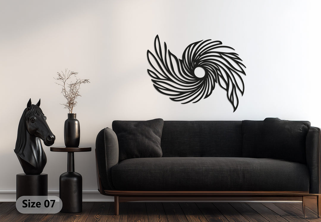 Abstract Sunburst Metal Wall Art – Modern Black Geometric Decor