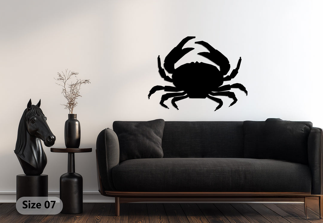 Crab Silhouette – Coastal Ocean Metal Wall Art