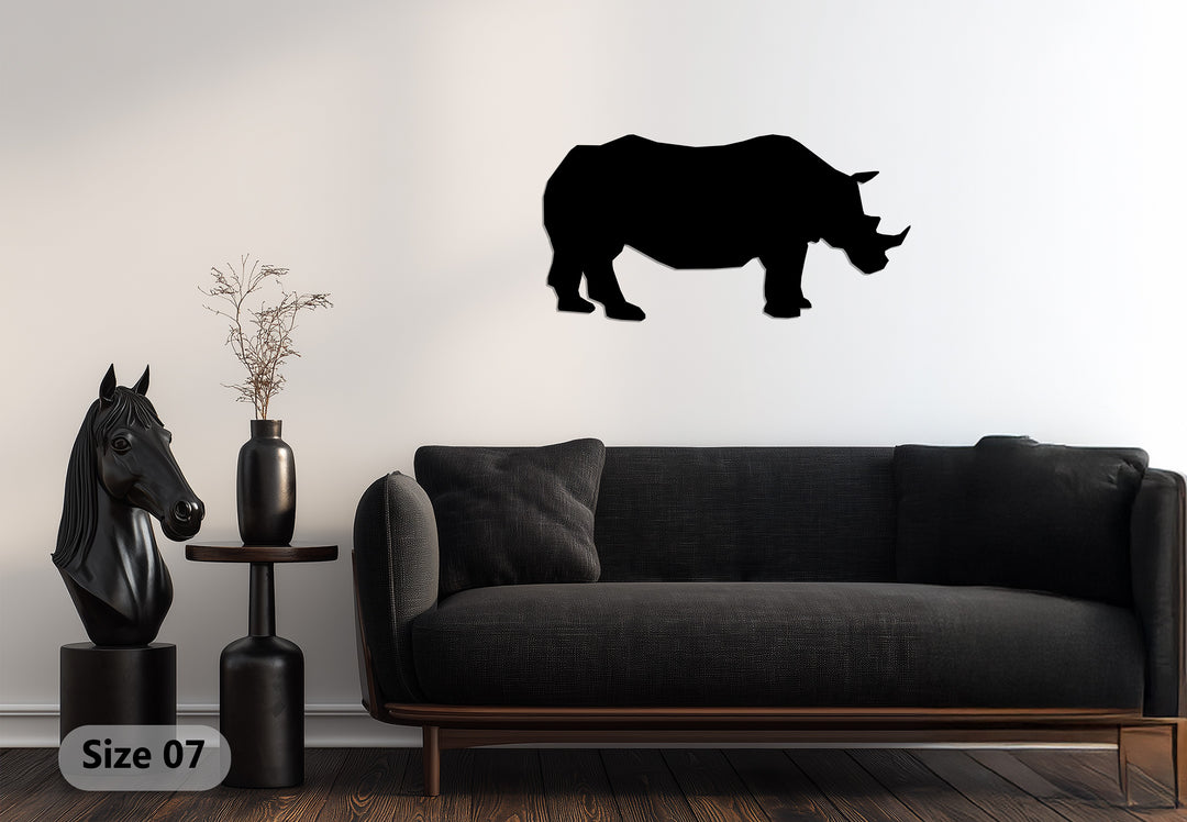 Rhino Silhouette – Wildlife Inspired Metal Wall Art