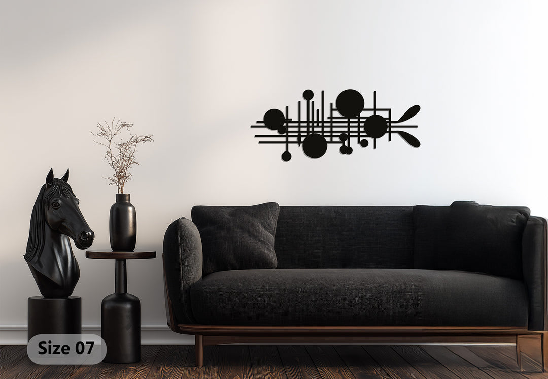 Abstract Circles & Lines Metal Wall Art – Modern Geometric Sculpture