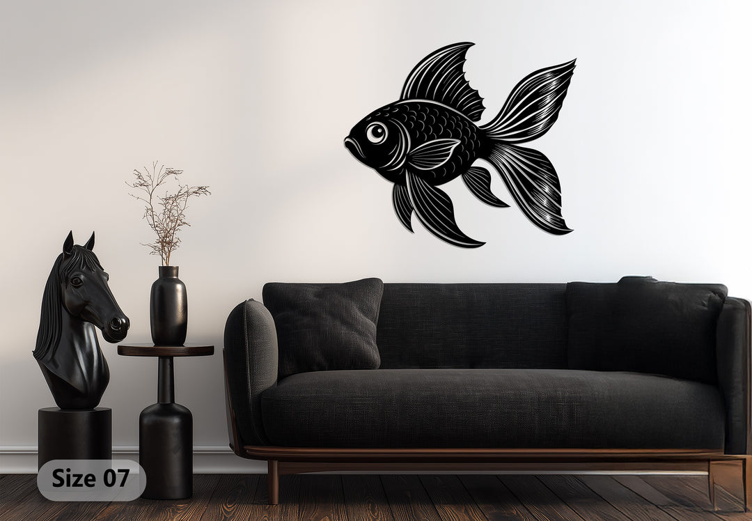 Elegant Fish Silhouette – Ocean Inspired Metal Wall Art