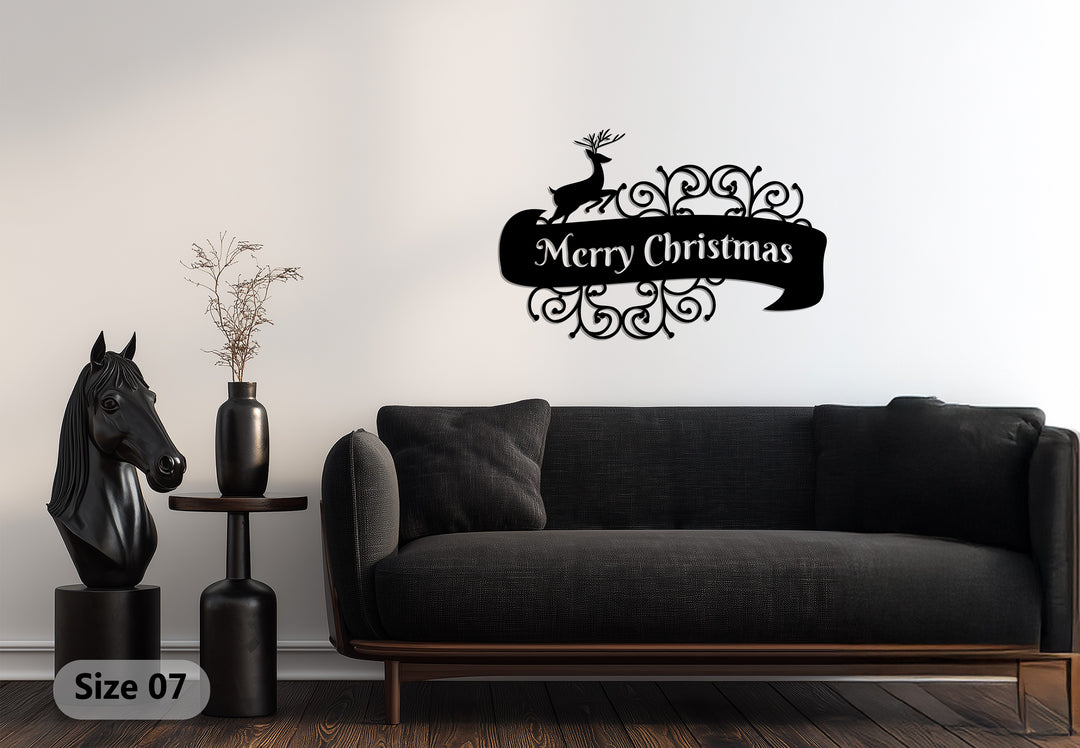 أناقة احتفالية – غزلان عيد الميلاد المجيد فن جداري معدني