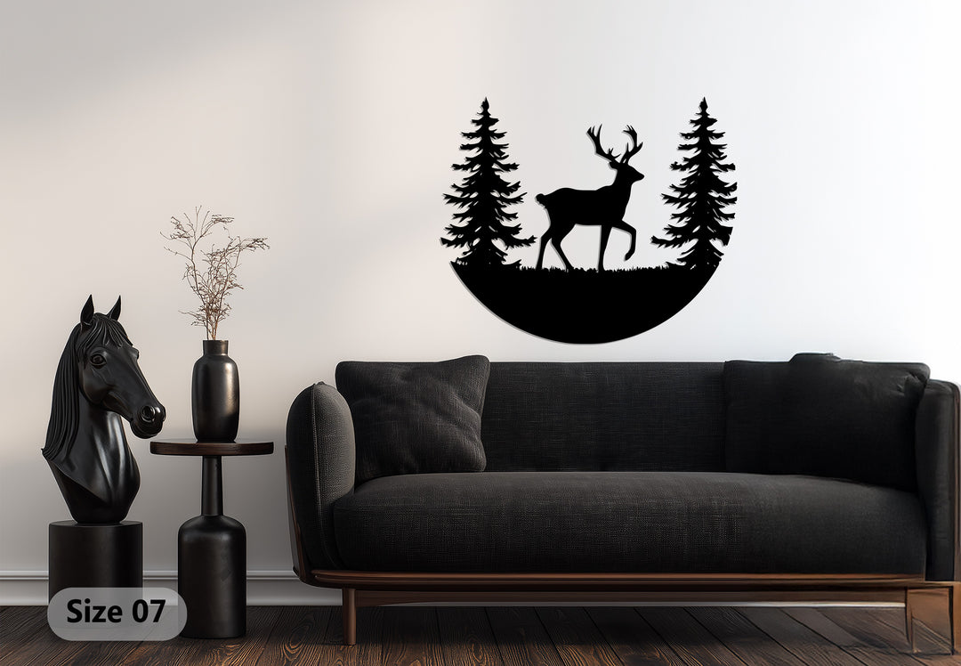 Deer Forest Metal Wall Art – Nature Wildlife Home Decor