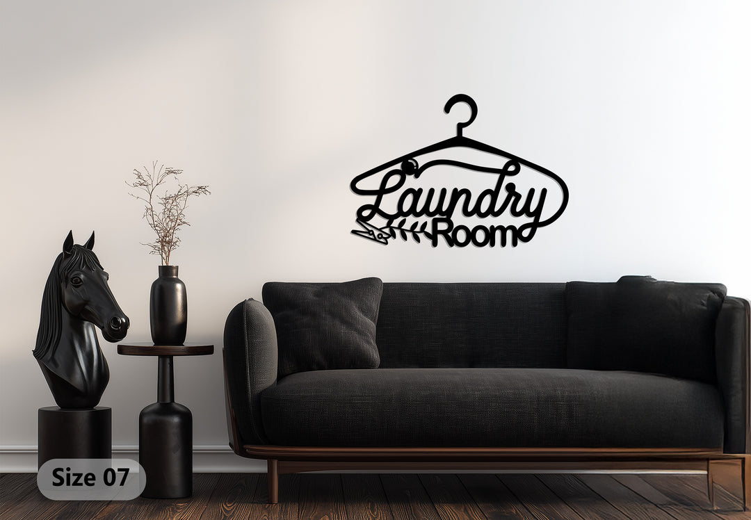 Laundry Room Metal Wall Art – Red Hanger Design