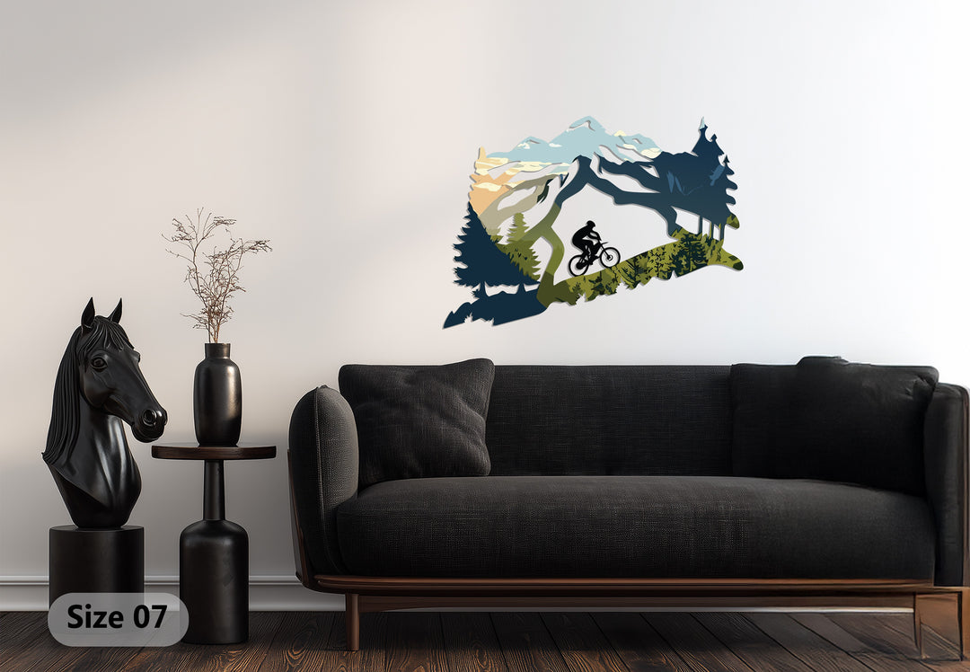 Mountain Biker Metal Wall Art – Adventure Landscape Design