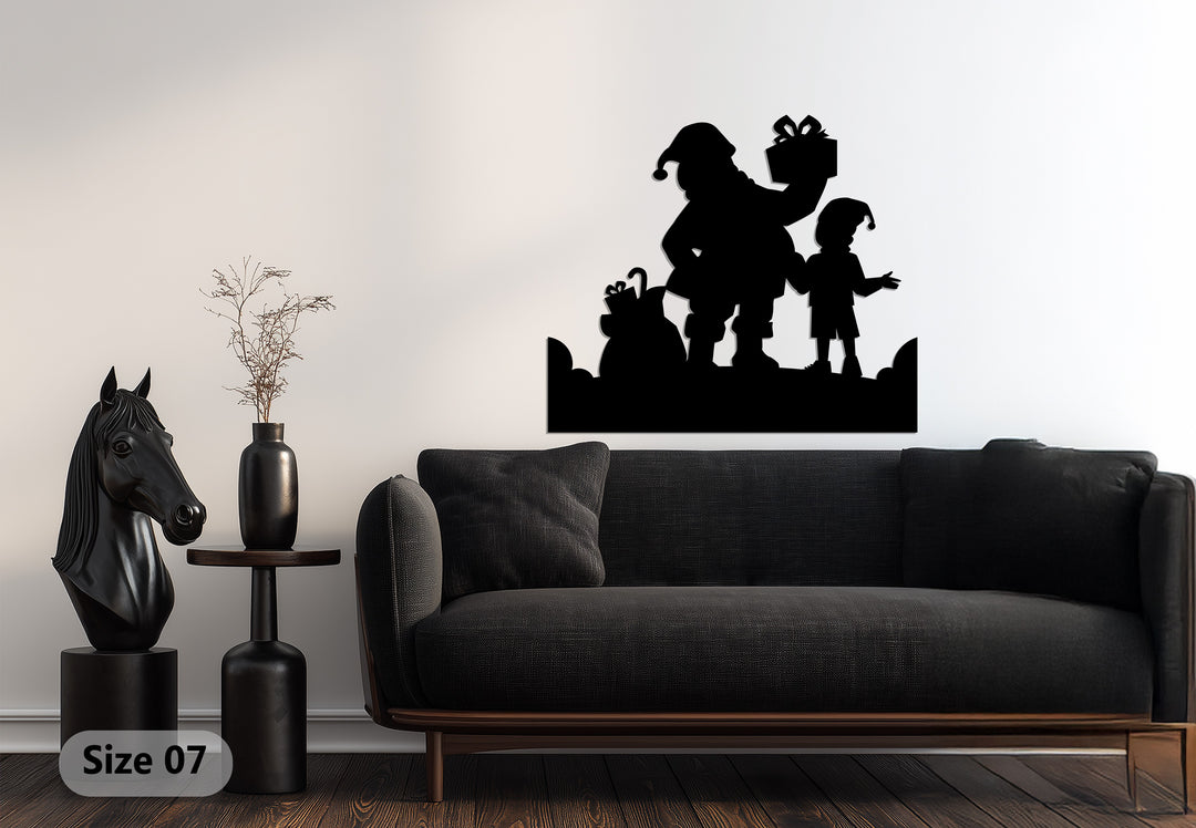 لحظة هدية سانتا – عيد الميلاد فن جداري معدني