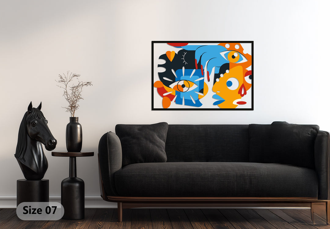 Fragmented Emotions – Abstract Faces Metal Wall Art