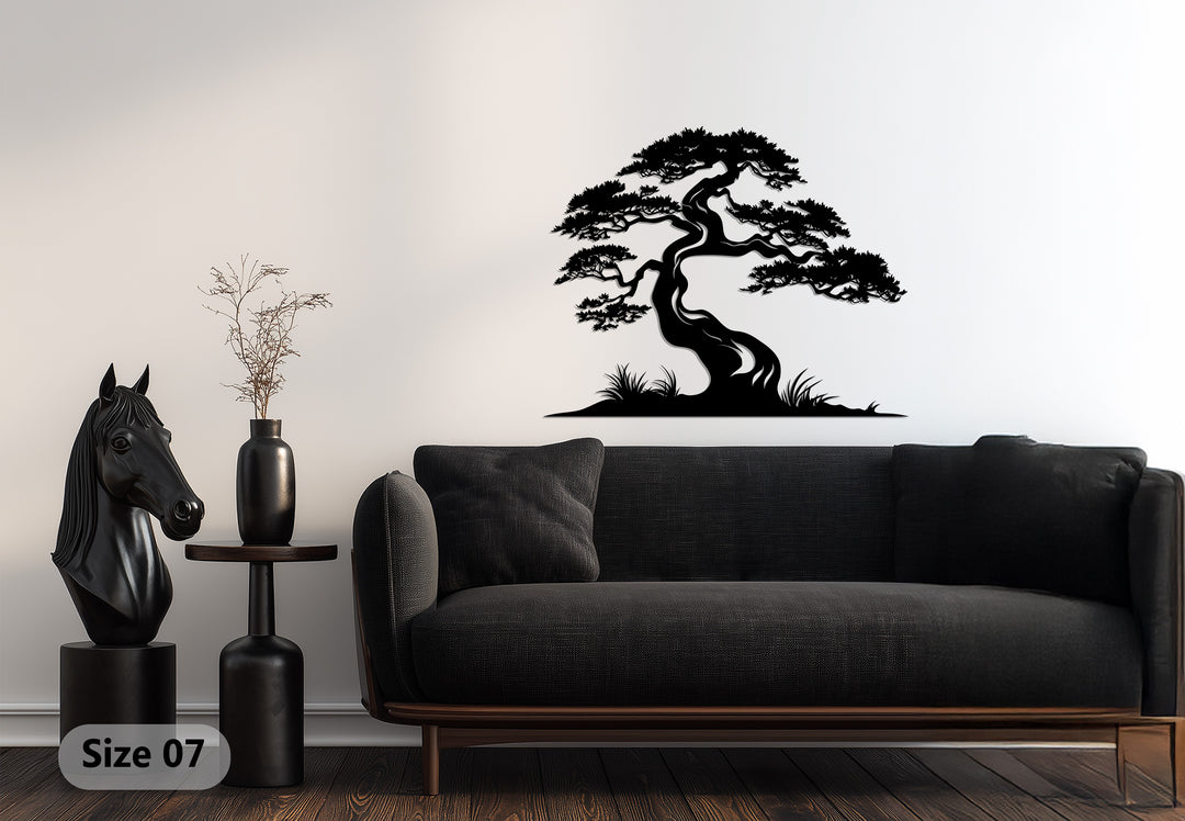 Zen Harmony Bonsai – Japanese Tree Metal Wall Art