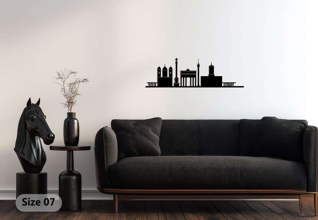 Black Berlin skyline metal wall decoration