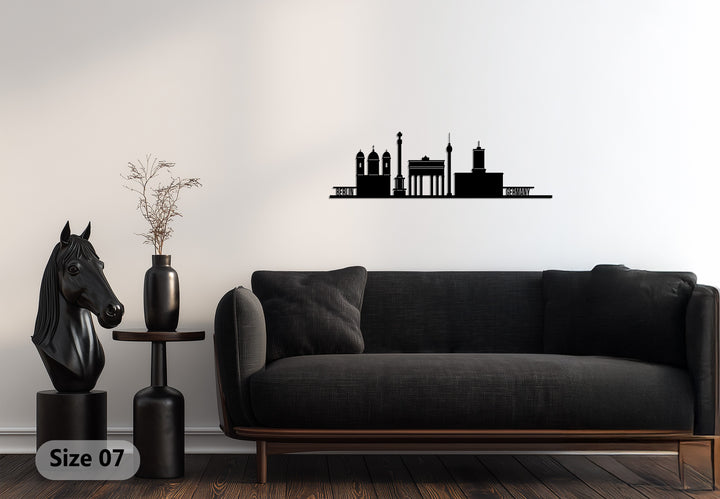 Black Berlin skyline metal wall decoration