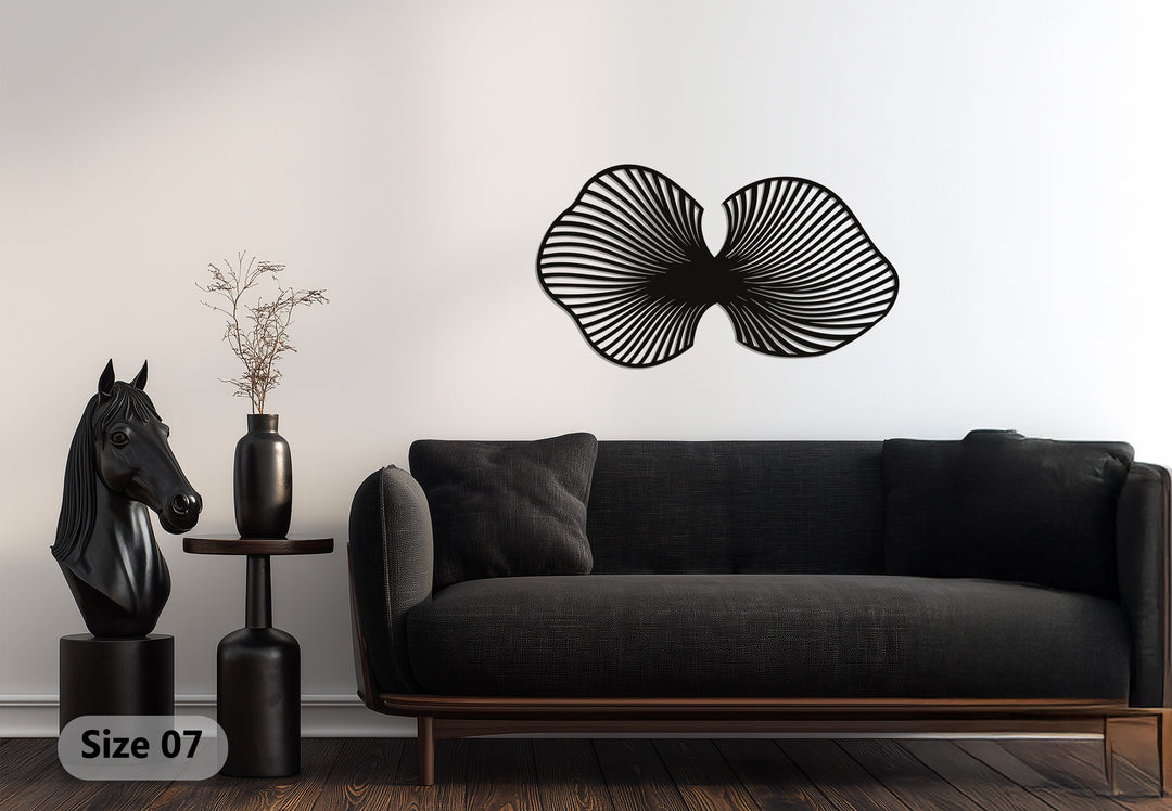 Black Abstract Wings Metal Wall Art – Modern Symmetry Décor