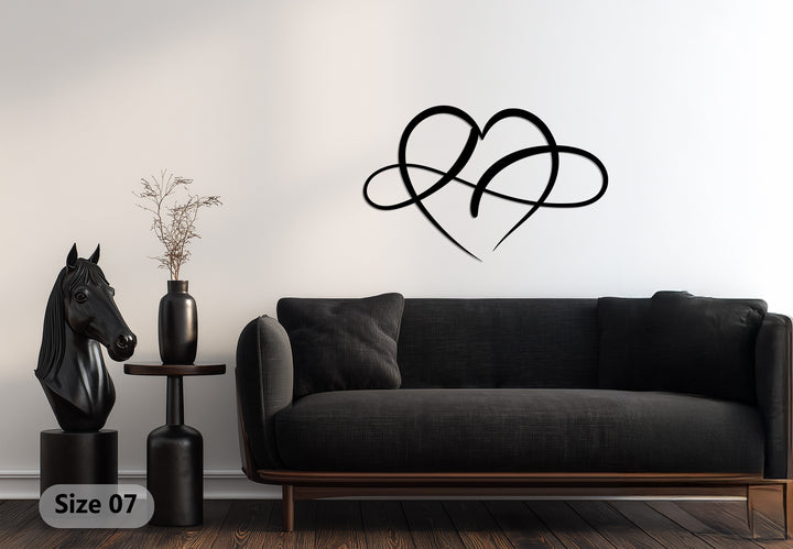 Abstract love metal wall art