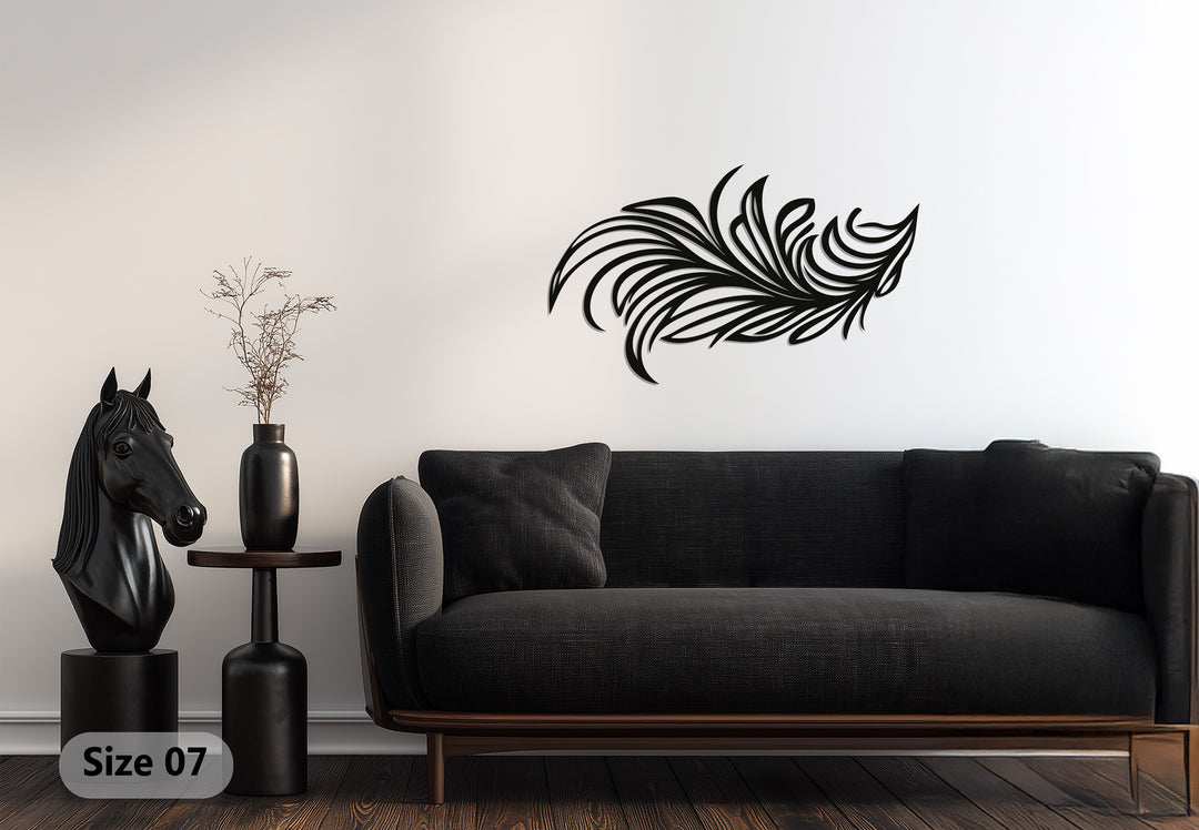 Flowing Feather Art – Abstract Metal Wall Art
